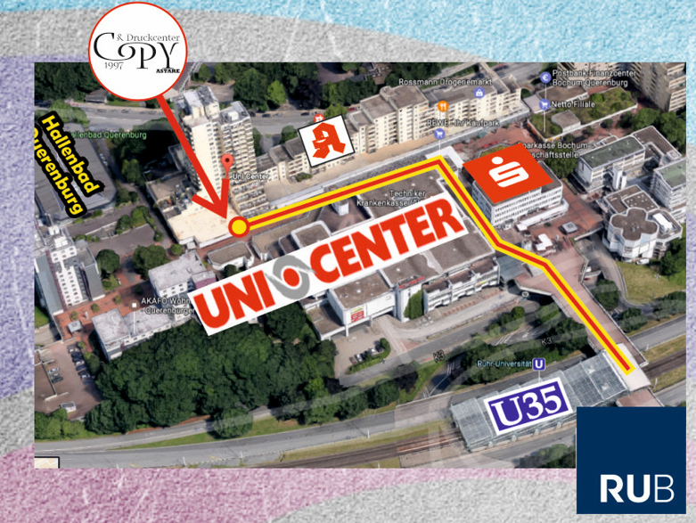 Wegbeschreibung zum Copy & Druckcenter Bochum